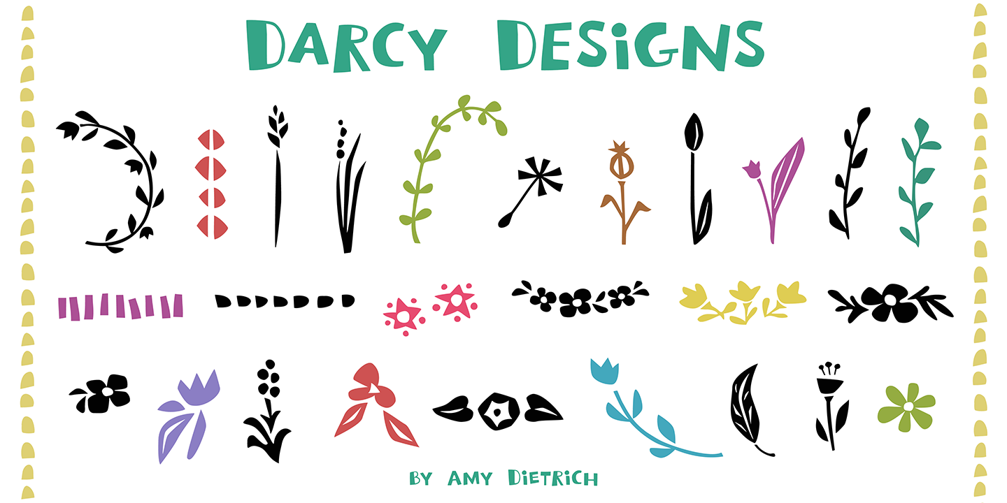 Ejemplo de fuente Darcy Designs